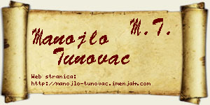 Manojlo Tunovac vizit kartica